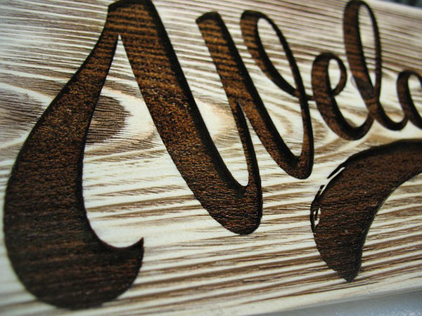 letras de madera cortadas con laser