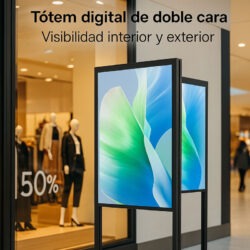 Totem de doble cara para escaparates